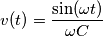 v(t)=\frac{\sin(\omega t)}{\omega C}