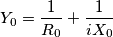 Y_{0}=\frac{1}{R_{0}}+\frac{1}{iX_{0}}