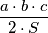 \frac{a \cdot b \cdot c}{2 \cdot S}