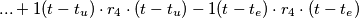 ...+1(t - t_{u}) \cdot r_{4} \cdot (t - t_{u}) - 1(t - t_{e}) \cdot r_{4} \cdot ( t -t_{e})