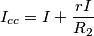 I_{cc}=I+\frac{rI}{R_{2}}