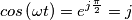 cos\left ( \omega t \right )=e^{j\frac{\pi }{2}}=j cos\left ( \omega t \right )=e^{j\frac{\pi }{2}}=j