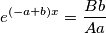e^{(-a+b)x}=\frac{Bb}{Aa}