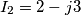 {{I}_{2}}=2-j3