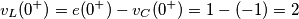 v_L(0^+)=e(0^+)-v_C(0^+)=1-(-1)=2