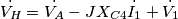 \dot{V_{H}}=\dot{V_{A}}-JX_{C4}\dot{I_{1}}+\dot{V_{1}} \dot{V_{H}}=\dot{V_{A}}-JX_{C4}\dot{I_{1}}+\dot{V_{1}}
