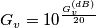 G_{v}=10^{\frac{G^{(dB)}_{v}}{20}}