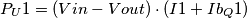 P_U1 = (Vin - Vout) \cdot (I1 + Ib_Q1)