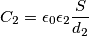 C_{2}=\epsilon _{0}\epsilon _{2}\frac{S}{d_{2}}