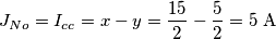 {{J}_{No}}={{I}_{cc}}=x-y=\frac{15}{2}-\frac{5}{2}=5\,\,\text{A}