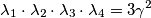 \lambda_1\cdot \lambda_2\cdot \lambda_3\cdot \lambda_4=3\gamma^2