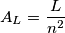A_{L}= \frac{L}{n^{2}}