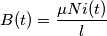 B(t)=\frac{\mu N i(t)}{l}