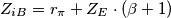 Z_{iB} = r_\pi + Z_E\cdot(\beta+1) Z_{iB} = r_\pi + Z_E\cdot(\beta+1)