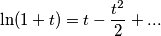 \ln (1+t)=t-\frac{{{t}^{2}}}{2}+...