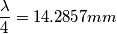\frac{\lambda}{4}=14.2857mm