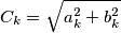 C_k=\sqrt{a_{k}^{2}+b_{k}^{2}} C_k=\sqrt{a_{k}^{2}+b_{k}^{2}}