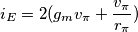 i_E = 2 (g_m v_\pi + \frac{v_\pi}{r_\pi})