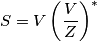 S=V\left(\frac{V}{Z} \right)^*