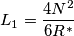 L_{1}=\frac{4N^2}{6R^*}