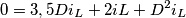 0=3,5Di_L+2iL+D^2i_L 0=3,5Di_L+2iL+D^2i_L