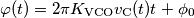 \varphi(t) = 2\pi K_\text{VCO}v_\text{C}(t)t +\phi_0