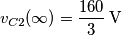 v_{C2}(\infty)=\frac{160}{3}\,\text{V}