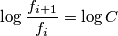 \log\frac{f_{i+1}}{f_i} = \log C