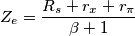 Z_e=\frac{R_s+r_x+r_\pi}{\beta+1}