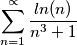 \[\sum_{n=1}^{\propto }\frac{ln(n)}{n^{3}+1}\]