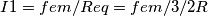 I1= fem /Req = fem / 3/2 R I1= fem /Req = fem / 3/2 R