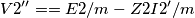 V2''= =E2/m-Z2I2'/m