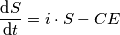 \frac{\text{d}S}{\text{d}t}=i\cdot S-CE